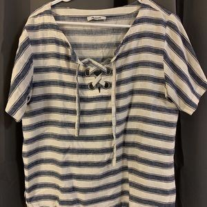 Madewell blue and white striped tee